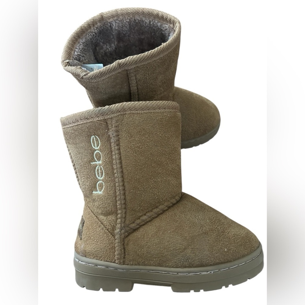 bebe Girls Brown Faux Fur Pull-On Winter Boots Size 9